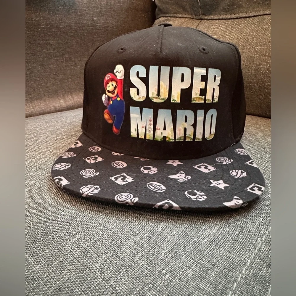 Nintendo Super Mario Black Hat SnapBack Youth